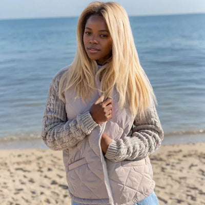 Milena – Damen Steppjacke mit Stehkragen & Reißverschluss, Bequeme Übergangsjacke im Modernen Stil