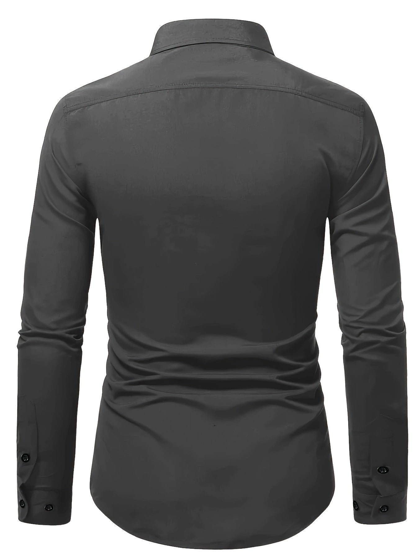 Herren Slim Fit Hemd Mit Langem Ärmel