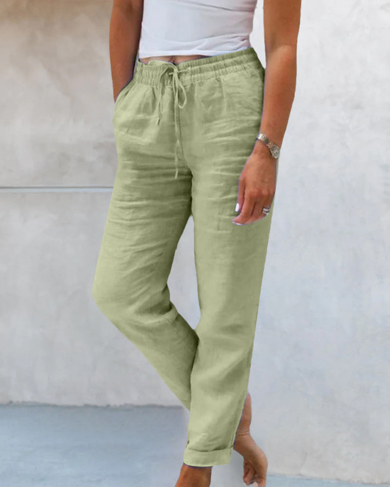Damen Freizeithose Mit Kordelzug | Cropped