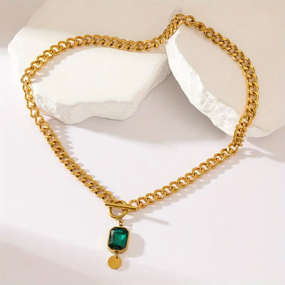 Carlotta® | Collier Pendentif Kette Smaragd Dick Gold