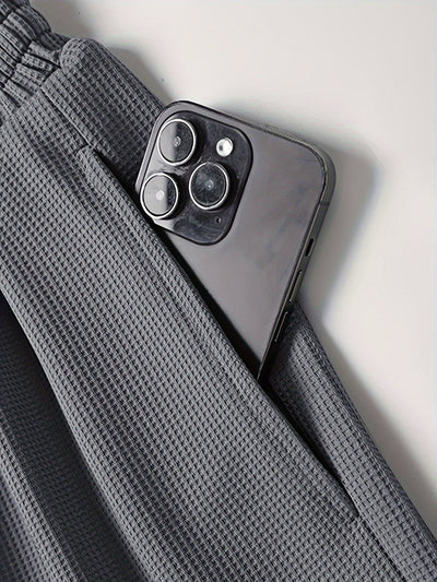 Herren Lounge Set Mit T Shirt Und Shorts Im Waffelmuster