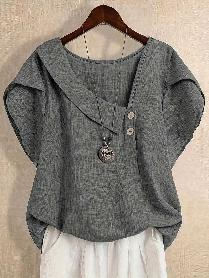 Milany – Lässige Bluse Mit Asymmetrischem Ausschnitt