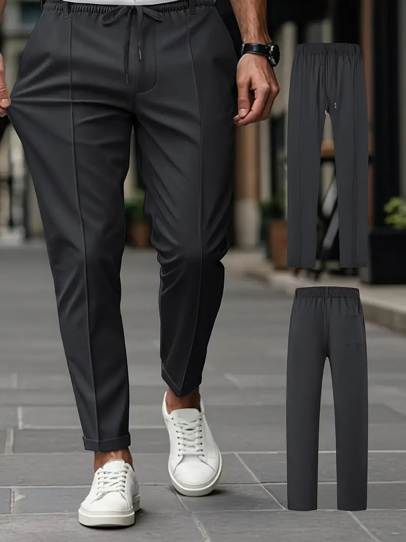 Crawford – Lässige Schlanke Passform Hose Mit Elastischem Bund