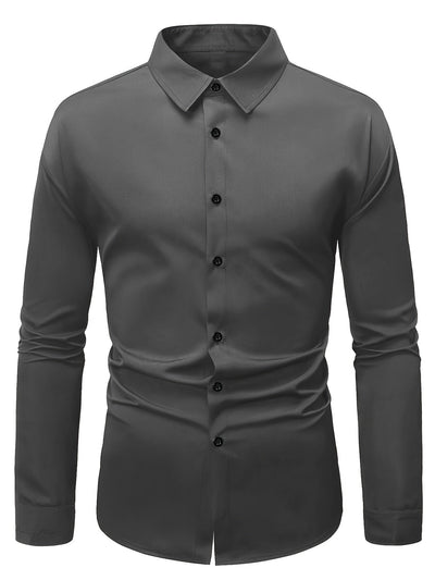 Herren Slim Fit Hemd Mit Langem Ärmel