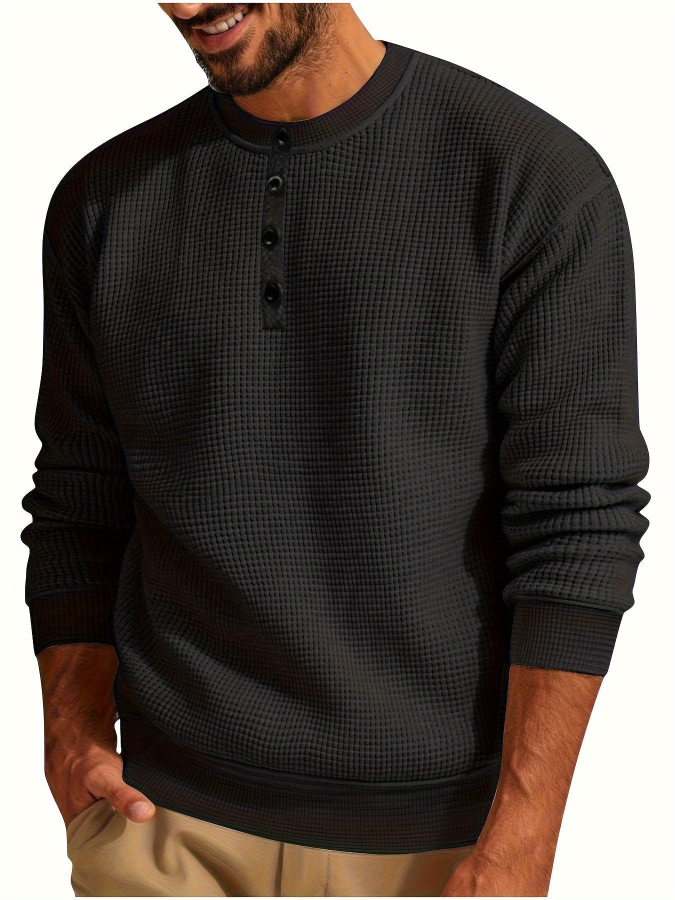 Renaud – Langärmliges Hemd mit Waffelmuster