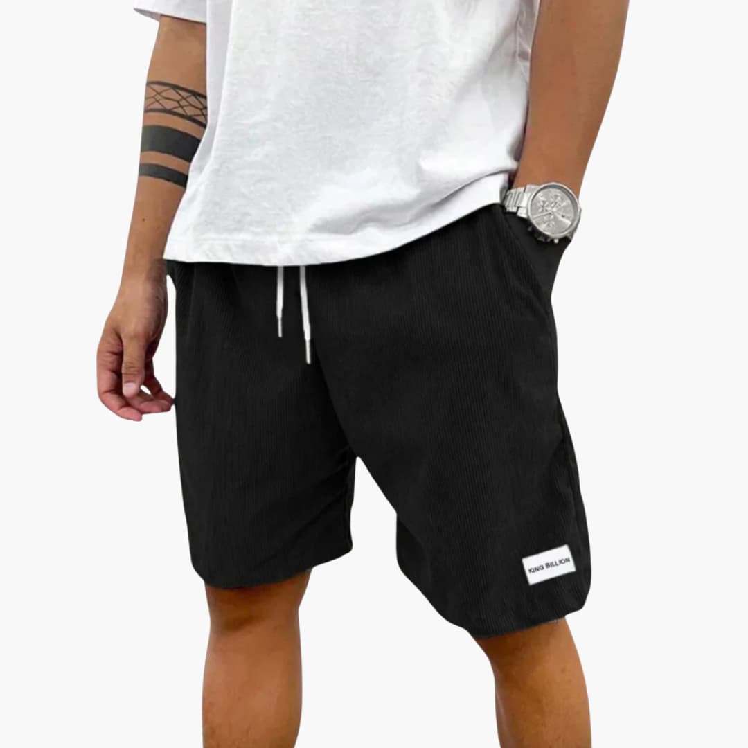 Herren Sommer Shorts mit Kordelzug und Cordstruktur
