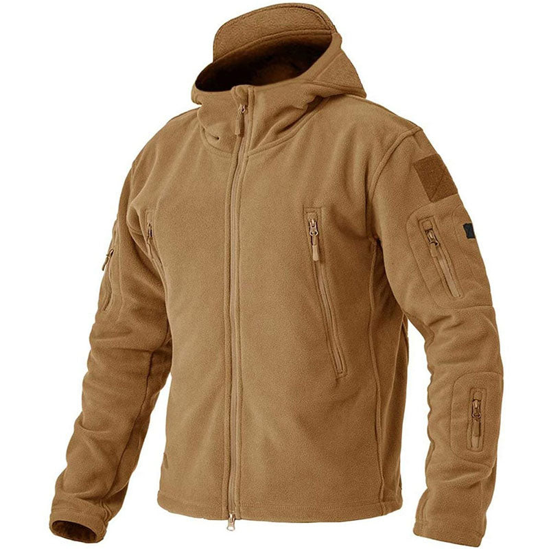 Herren Outdoor Fleecejacke | Kapuze Reißverschluss Langarm
