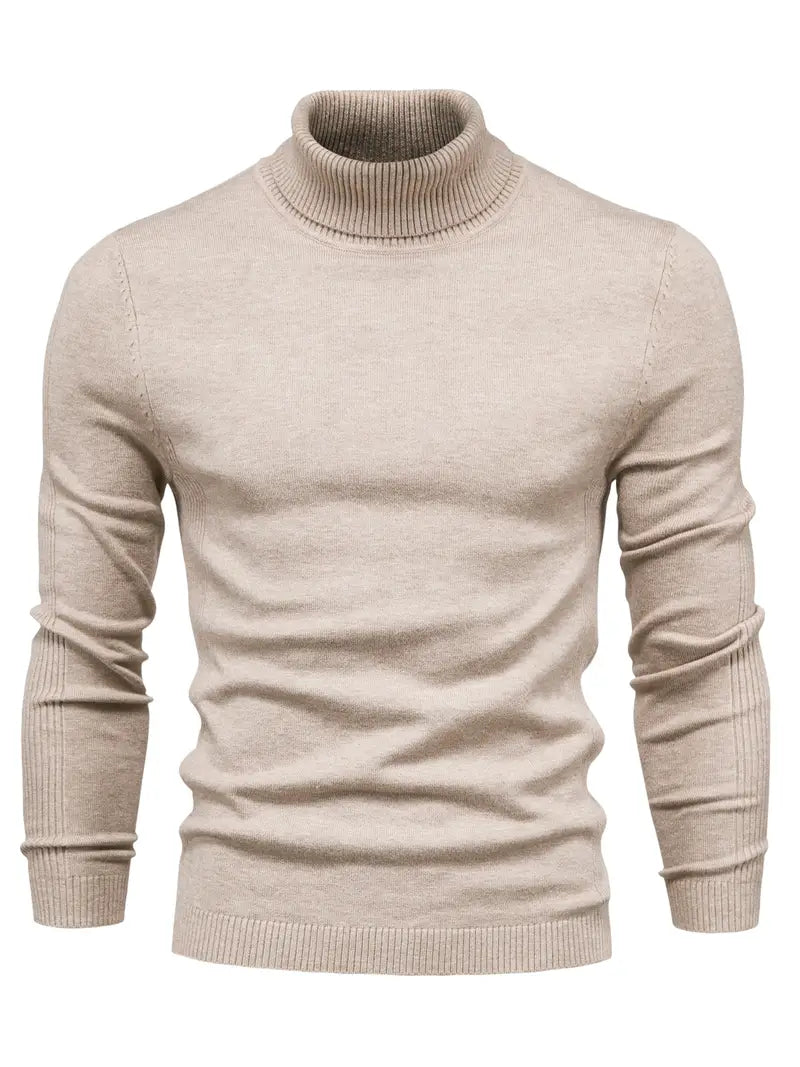 Salome | Herren Pullover Slim Fit Rollkragen, Langarm & Smart Casual