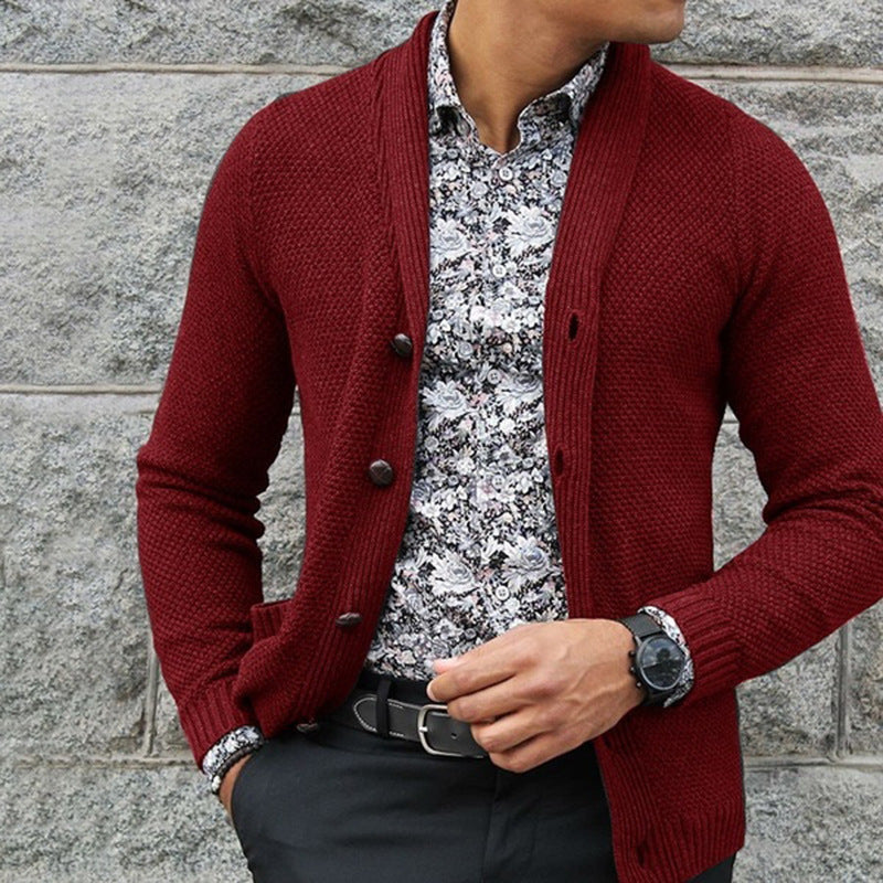 Herren Strickjacke mit eleganten Knopfdetails und strukturierter Textur Heidi-Mode