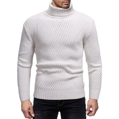 Herren Strickpullover mit modernem Rollkragen und strukturierter Optik Heidi-Mode