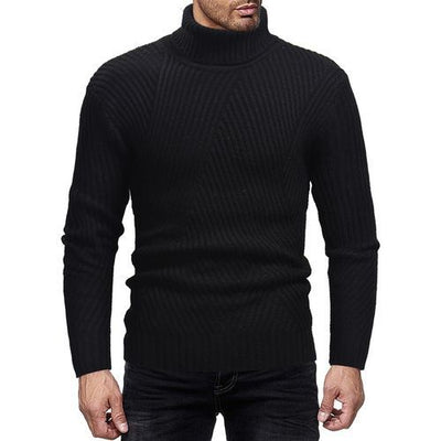 Herren Strickpullover mit modernem Rollkragen und strukturierter Optik Heidi-Mode