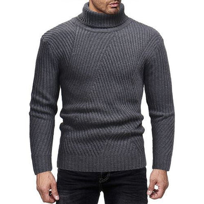 Herren Strickpullover mit modernem Rollkragen und strukturierter Optik Heidi-Mode