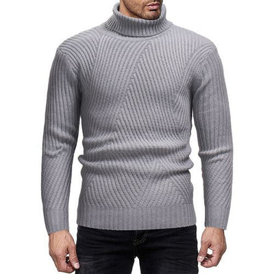 Herren Strickpullover mit modernem Rollkragen und strukturierter Optik Heidi-Mode