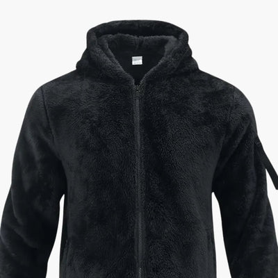 Herren Teddy jacke mit Reißverschluss und langen Ärmeln