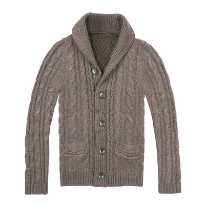 Herren Strickjacke mit elegantem Zopfmuster und praktischen Taschen Heidi-Mode