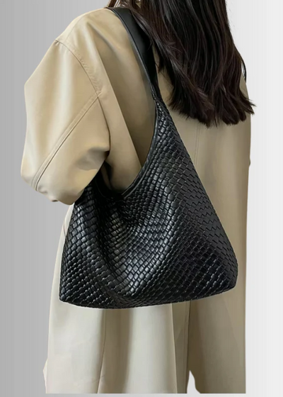 Geflochtene Umhängetasche – Vegan Leder mit Innentasche