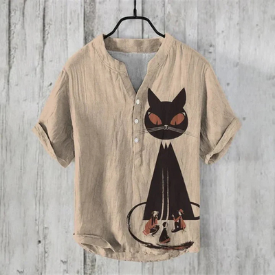 Sommerhemd Mit Künstlerischem Drucken Für Herren | Lässig