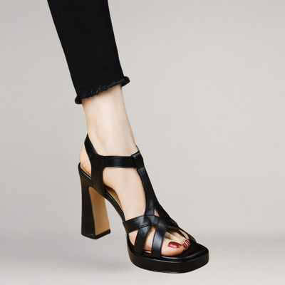 Stephens - Handgefertigte Sandalen Aus Kunstleder Mit Hohem Absatz