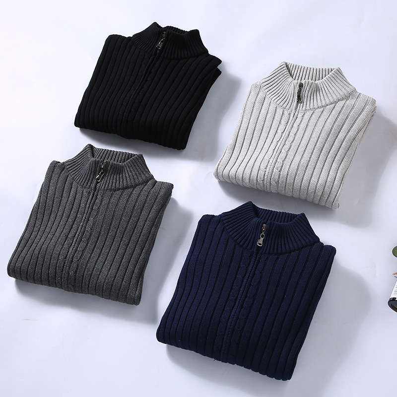 William | Herren Strickjacke mit Reißverschluss | Geripptes Design für Alltag & Freizeit