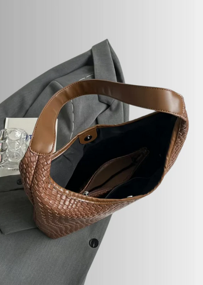 Geflochtene Umhängetasche – Vegan Leder mit Innentasche