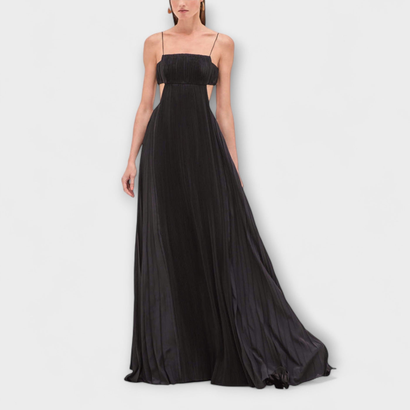 Mireille - Elegantes Maxikleid mit Plissee-Ausschnitt