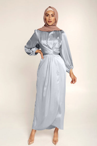 Elegantes Wickelkleid Mit Langen Ärmeln Für Damen | Maxi