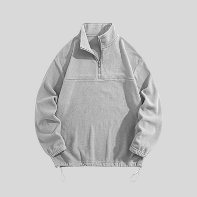 Herren Fleece Sweatshirt Mit Viertelreißverschluss