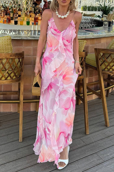 Halterneck Kleid Rüschen & Rückenfrei – Leichtes Abendkleid Damen