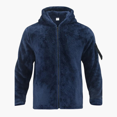 Herren Teddy jacke mit Reißverschluss und langen Ärmeln