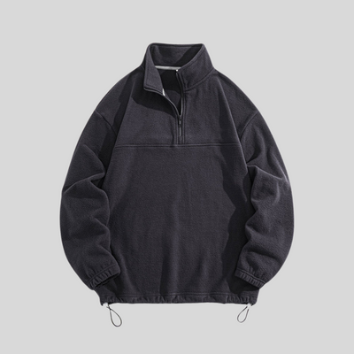 Herren Fleece Sweatshirt Mit Viertelreißverschluss