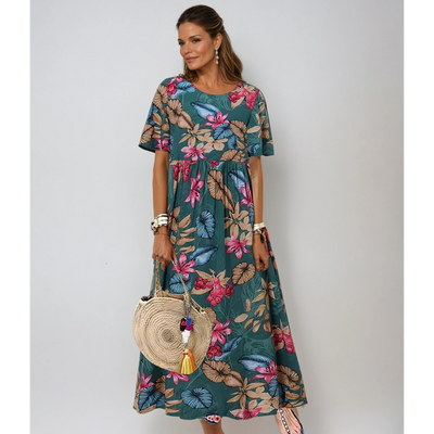 Damen Sommerkleid Mit Blumenmuster | Maxikleid