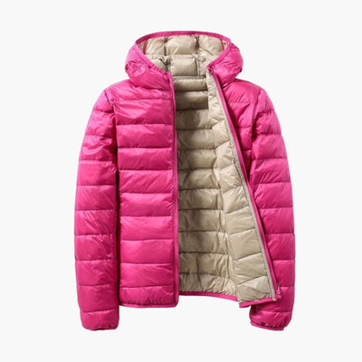 Damen Steppjacke mit Kapuze und Wendefunktion