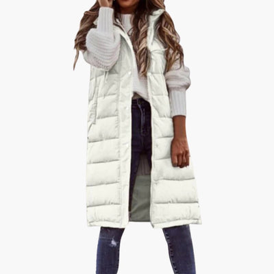 Damen Weste mit Kapuze und Steppdesign sowie Seitentaschen