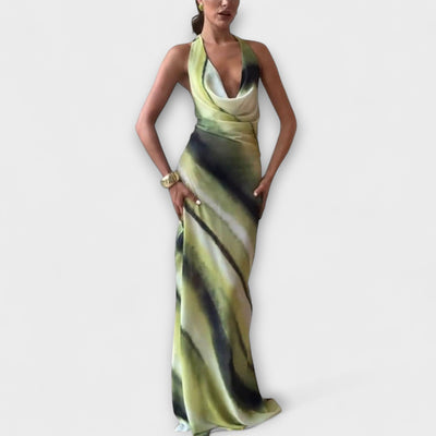 Klassisches Maxikleid mit Tie-Dye Gradient