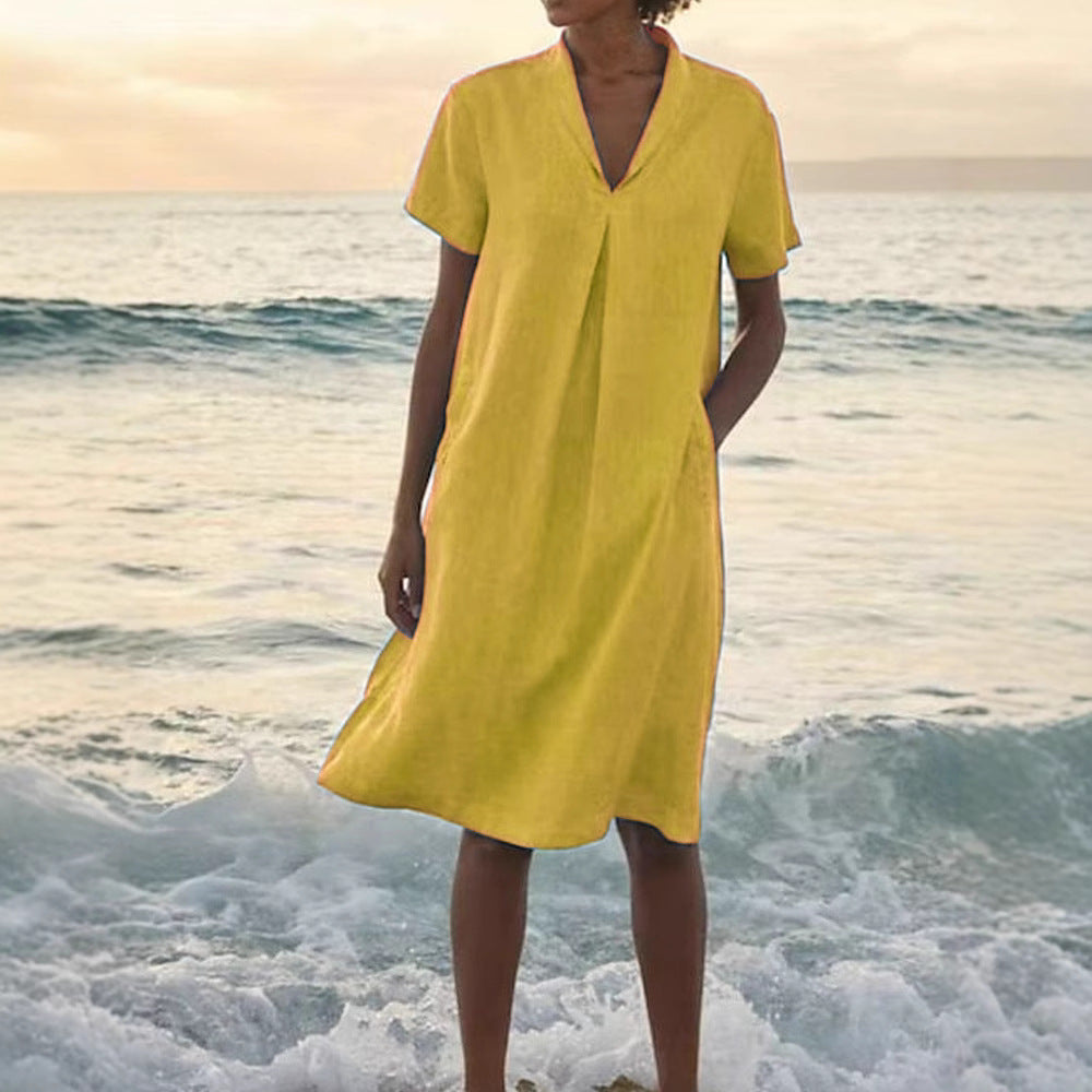 Laurie – Kurzärmeliges Kleid Mit Taschen