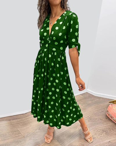 Martha | Retro-Polka-Dot Midi-Kleid