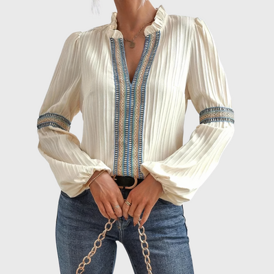 Olivia | Bluse mit V-Ausschnitt