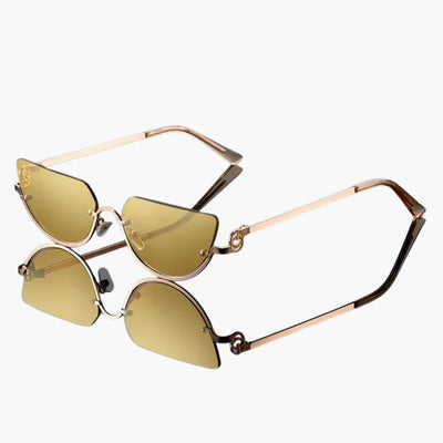 Damen Sonnenbrille mit halbrandlosen ovalen Gläsern