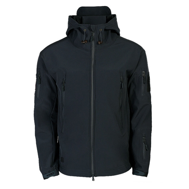 Walter | Herren Funktionsjacke mit Kapuze | Outdoor Jacke mit Multi-Zip-Taschen