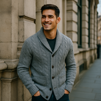 Herren Kaschmir Cardigan Mit Klassischem Design