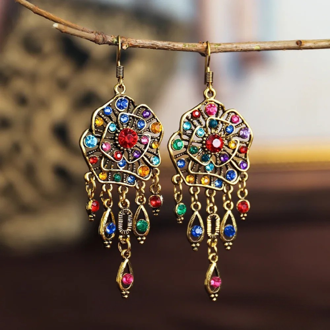 Vintage Bunte Mandala Ohrringe