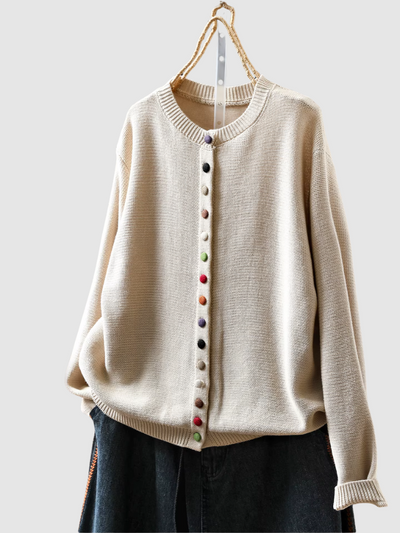 Grace | Gestrickter Knopf-Cardigan