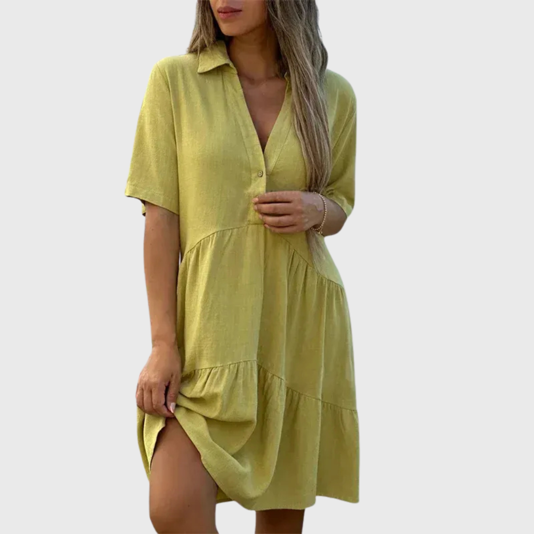 Callista | Kleid mit Knopfdetail