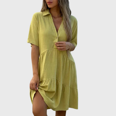 Callista | Kleid mit Knopfdetail