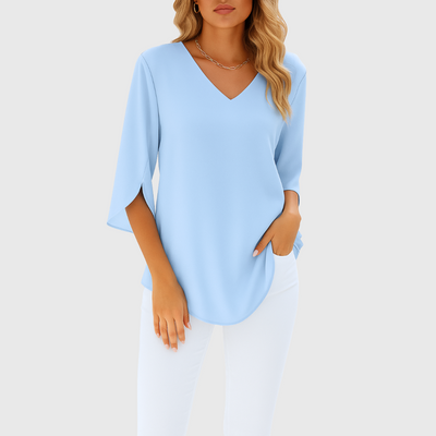 Hazel | Bluse mit Leinen-Look