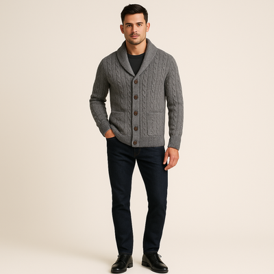Herren Kaschmir Cardigan Mit Klassischem Design