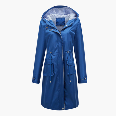 Damen Trenchcoat mit Kapuze und Fronttaschen