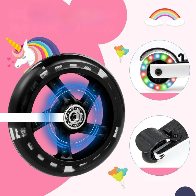 2-in-1 Kinder-Rollerkoffer mit LED-Rädern – Wasserabweisendes Handgepäck für Reise und Spaß, faltbar, für Kinder ab 5 Jahren