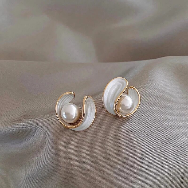 Bianca® | Luxuriöse weiße Opalohrringe mit Perlen in Gold