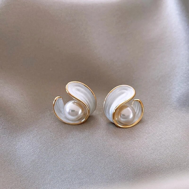 Bianca® | Luxuriöse weiße Opalohrringe mit Perlen in Gold